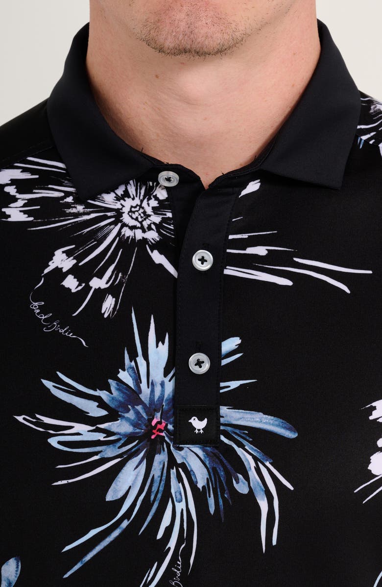Bad Birdie Core Pistol Pete Floral Performance Golf Polo, Alternate, color, 