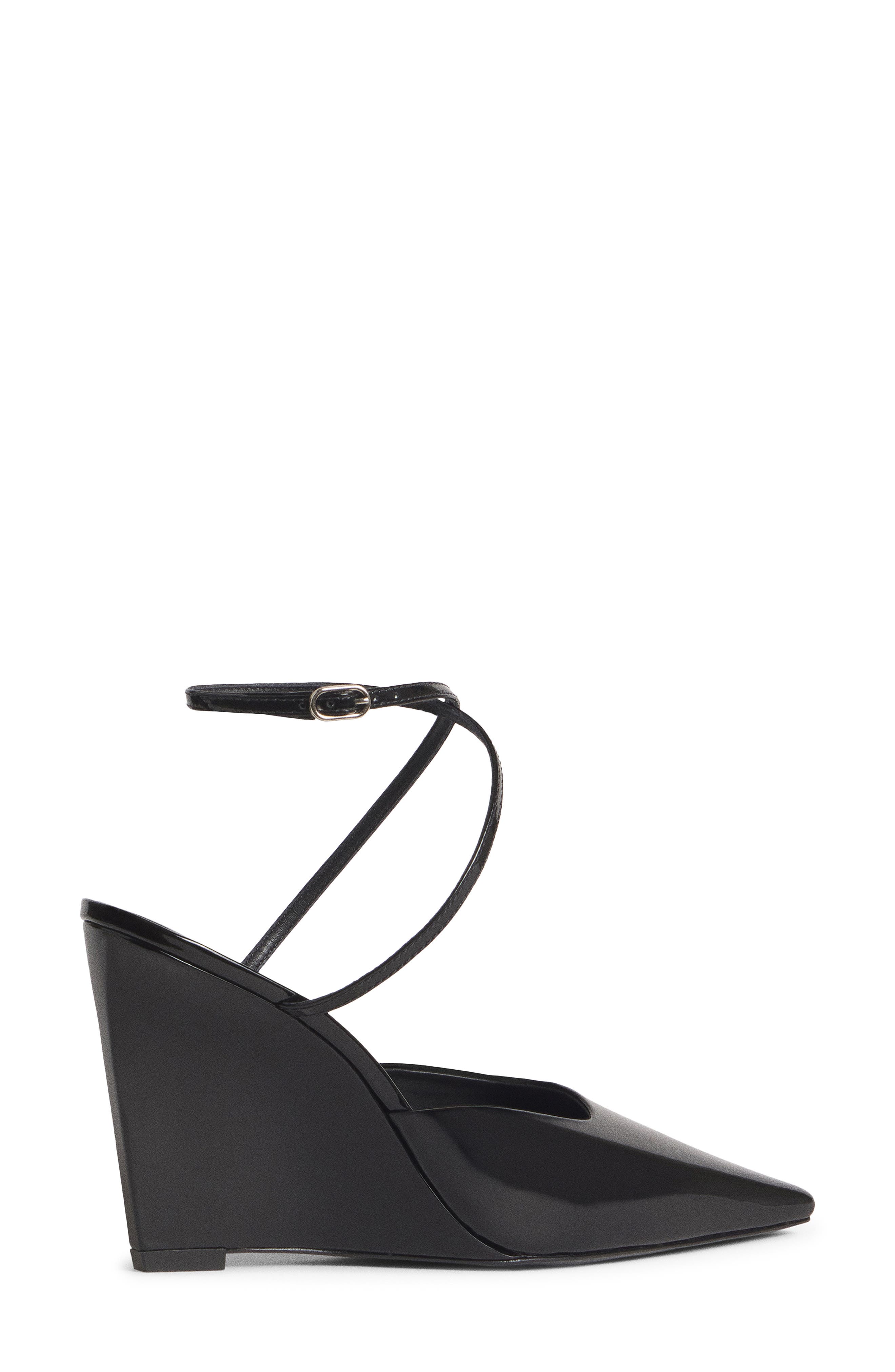 Natasha Leather Wedge Pump, Alternate, color, BLACK PATENT