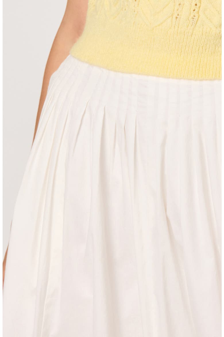 Sidra Pleated Cotton Midi Skirt, Alternate, color, WHITE