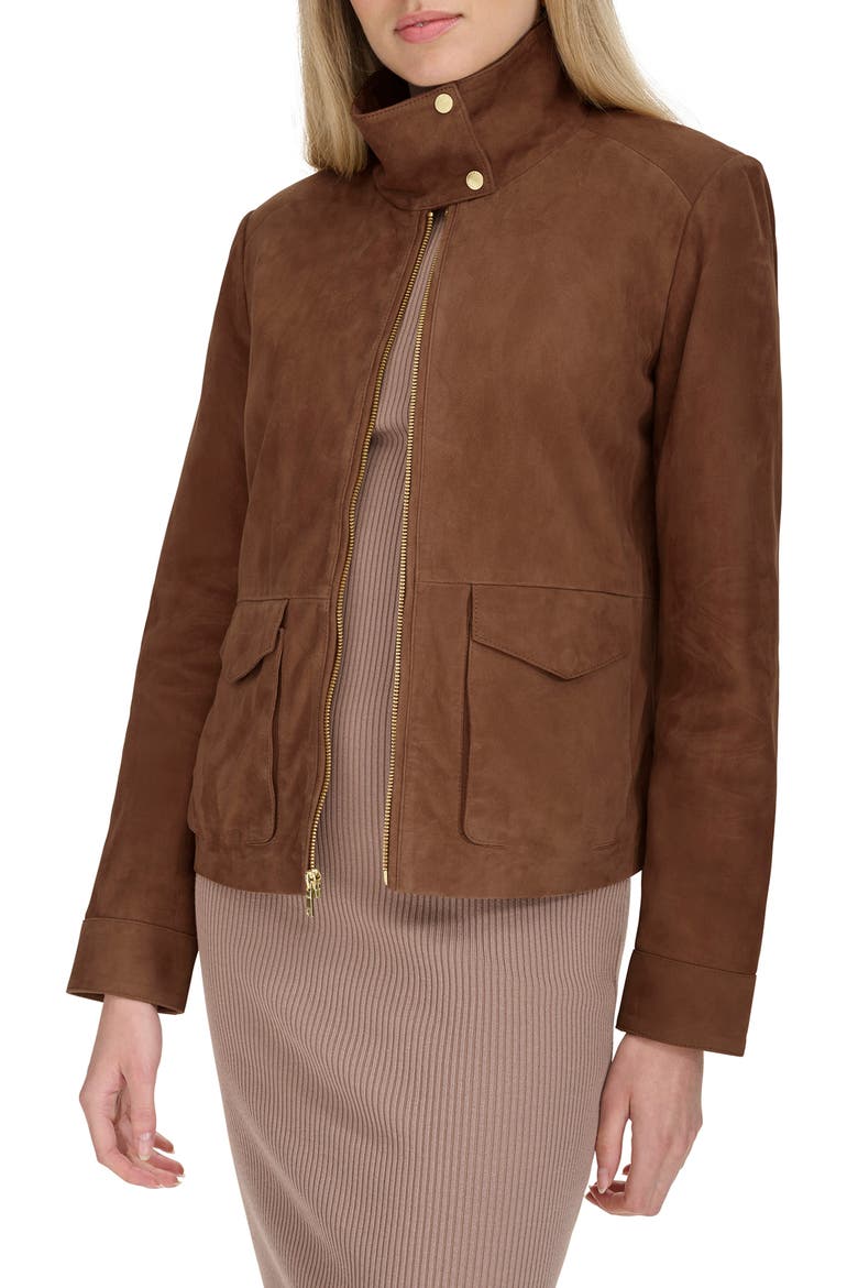 Suede Jacket, Alternate, color, CHOCOLATE