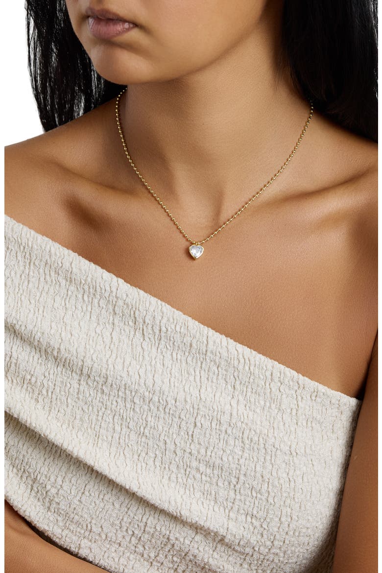 Modern Muse Celeste Heart Pendant Necklace, Alternate, color, GOLD