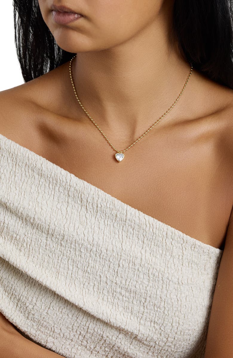 ATHRA LUXE Modern Muse Celeste Heart Pendant Necklace, Alternate, color, Gold