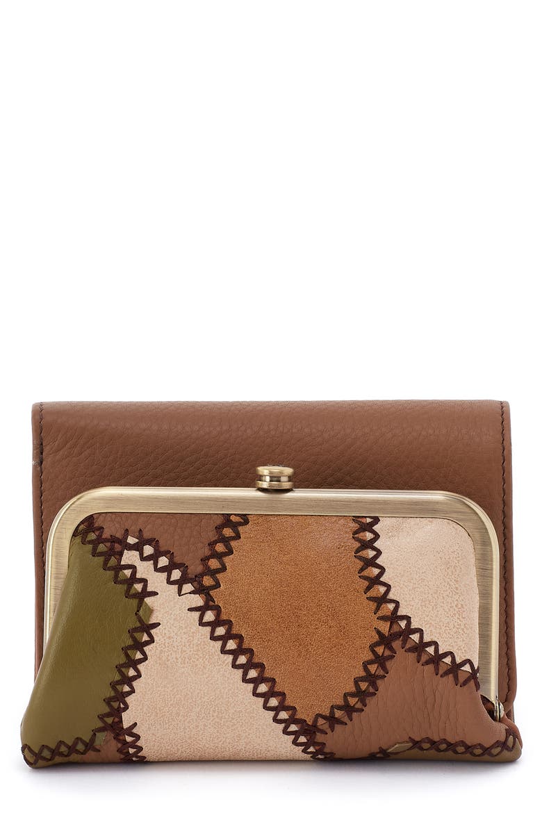 Compact Robin Leather Frame Wallet, Main, color, TIMBER BROWN