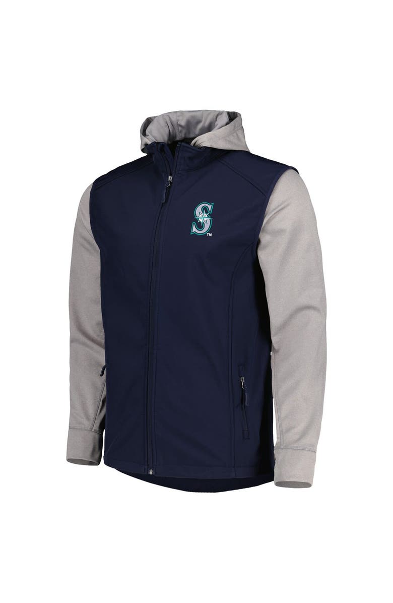 DUNBROOKE Men's Dunbrooke Navy/Heather Gray Seattle Mariners Alpha Full-Zip Jacket, Alternate, color,