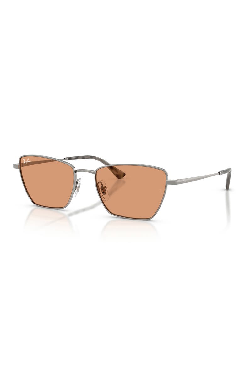 53mm Cat Eye Sunglasses, Alternate, color, GUNMETAL / ORANGE