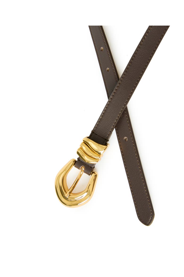 Cassian Mini Leather Belt, Alternate, color, CHOCOLATE GOLD