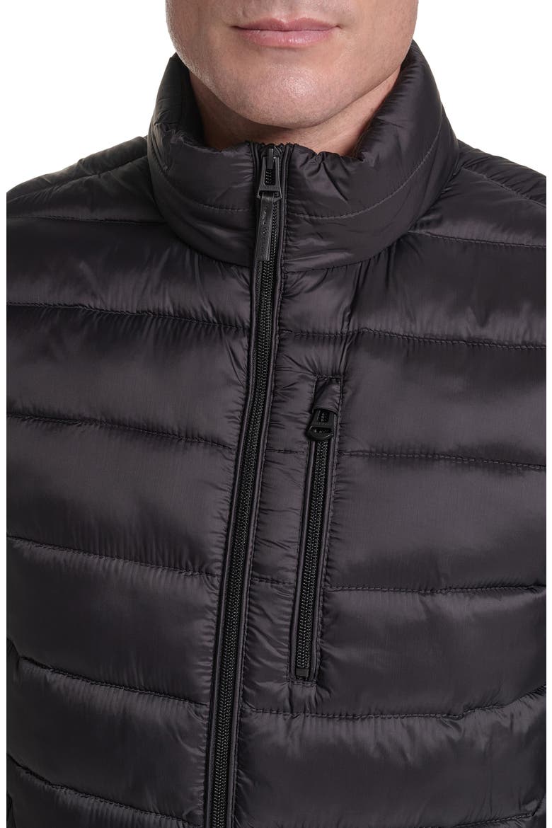 Quilted Zip Front Vest, Alternate, color, BLACK