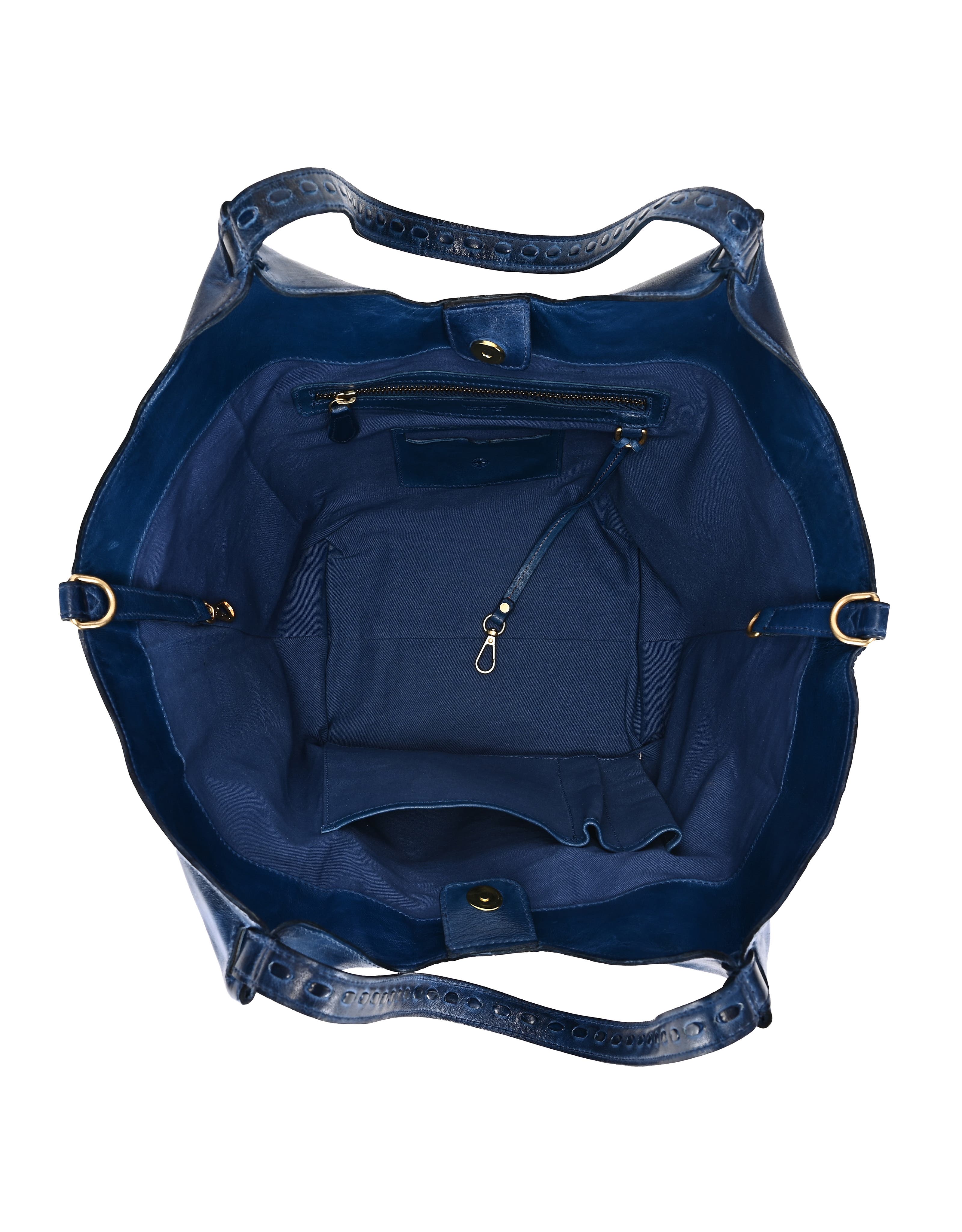 OLD TREND Wisteria Small Handwoven Leather Tote, Alternate, color, Blue