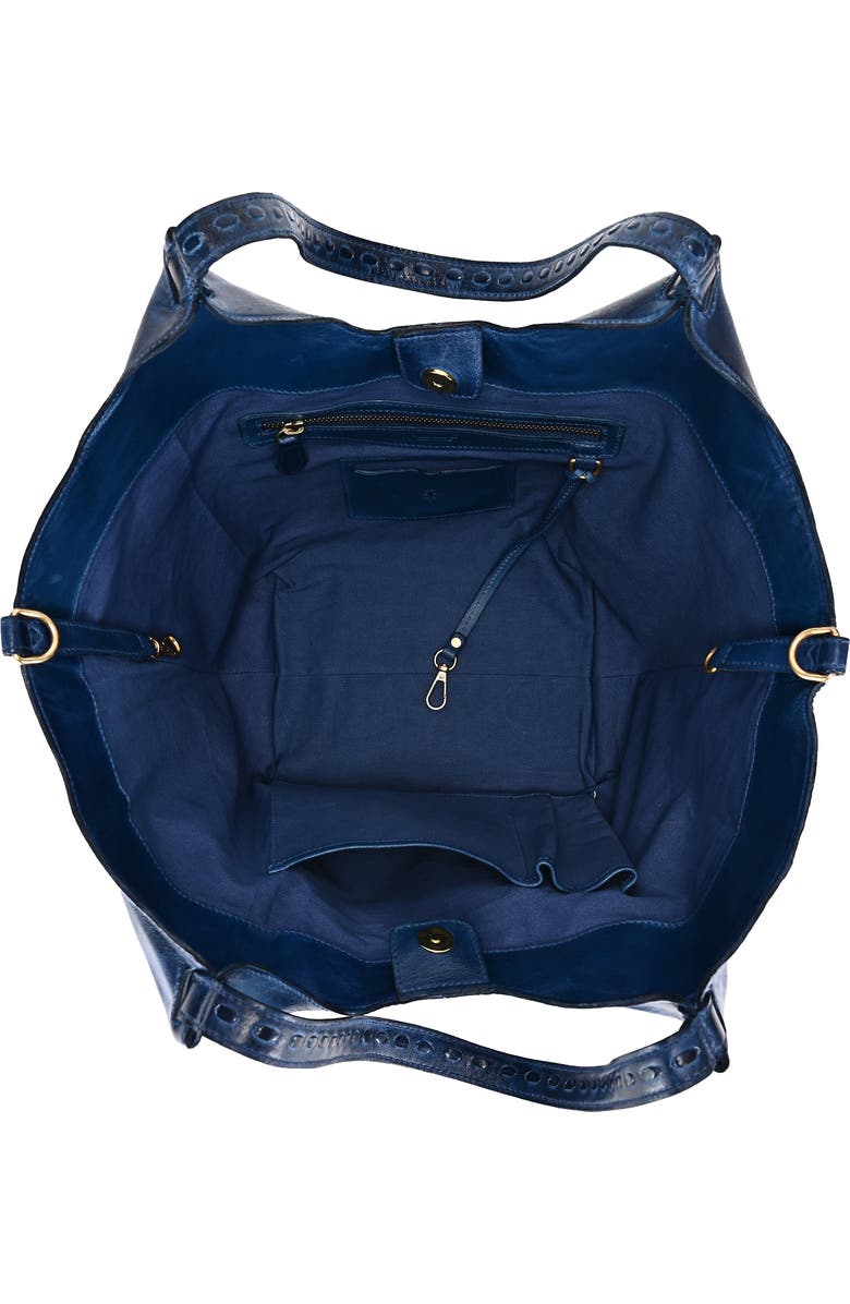 OLD TREND Wisteria Small Handwoven Leather Tote, Alternate, color, Blue