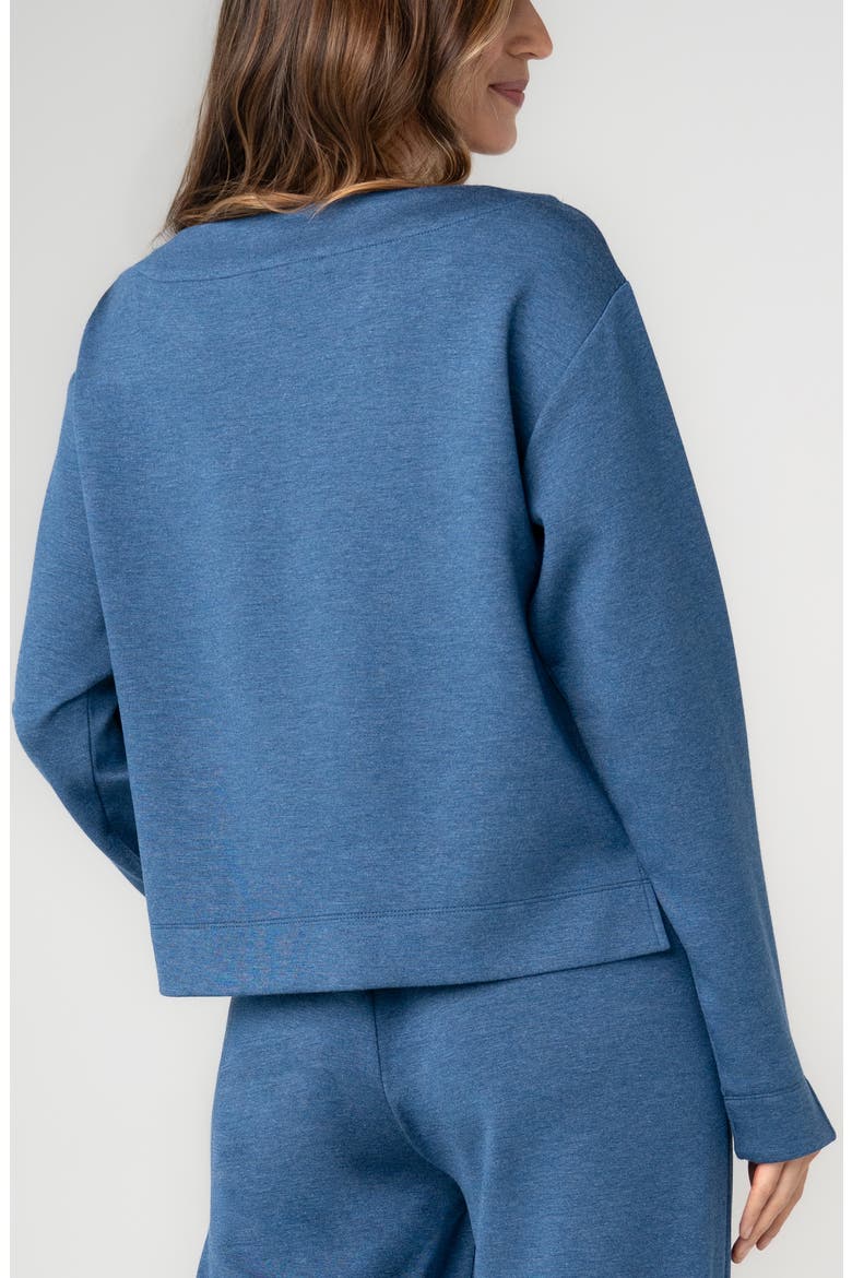 Long Sleeve Bateau Neck Top, Alternate, color, HEATHERED NAVY