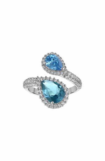Pear Cubic Zirconia Bypass Ring