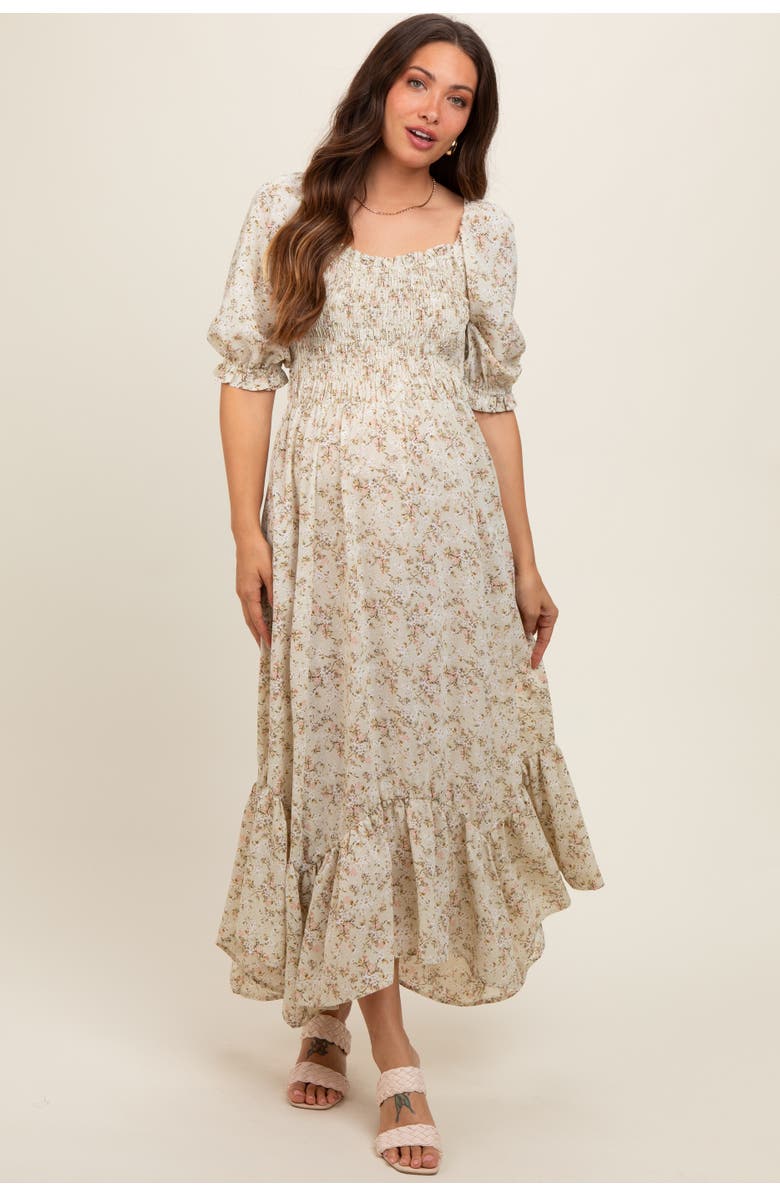 PinkBlush Smocked Handkerchief Hem Dress, Alternate, color, Light Olive