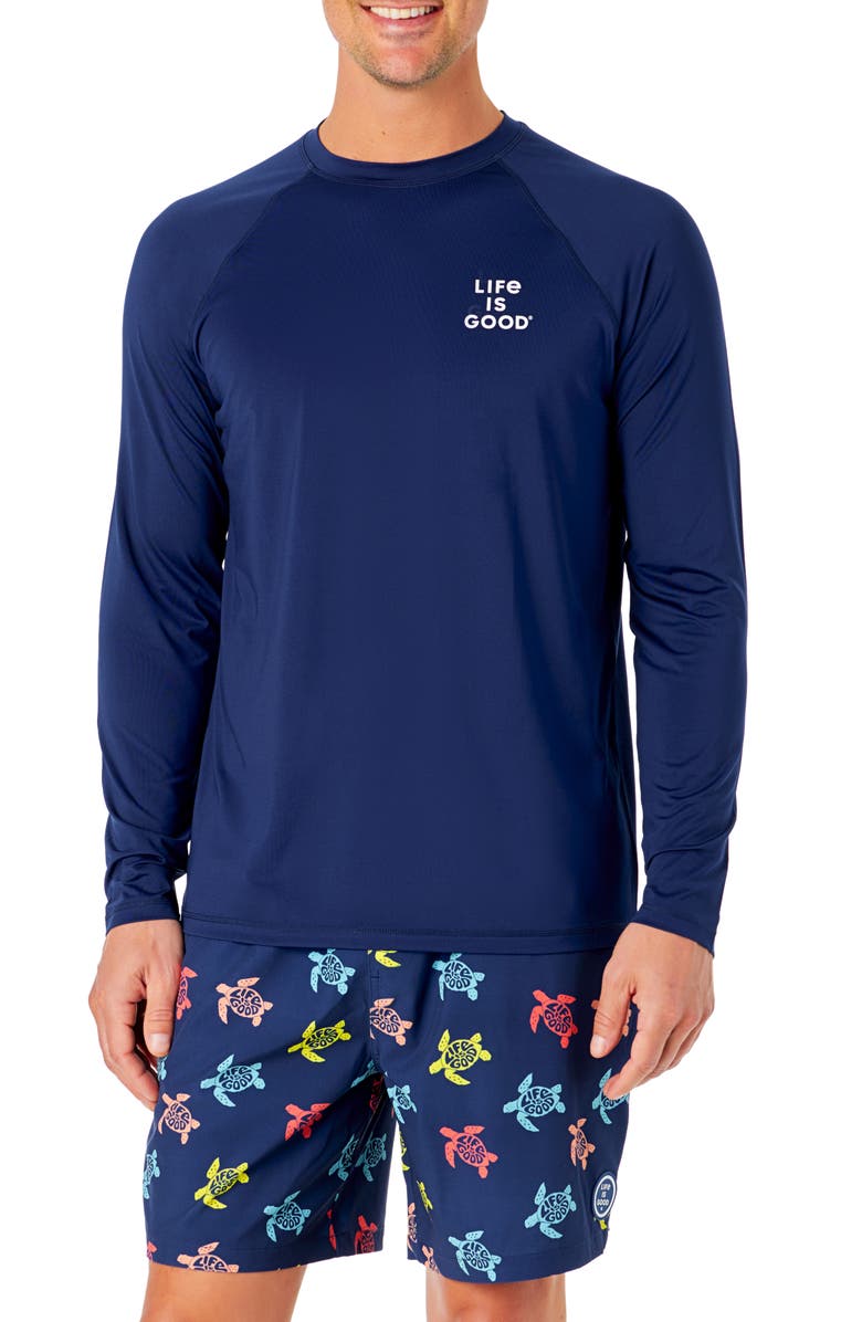 LIFE IS GOOD Raglan Sleeve Rashguard, Main, color,