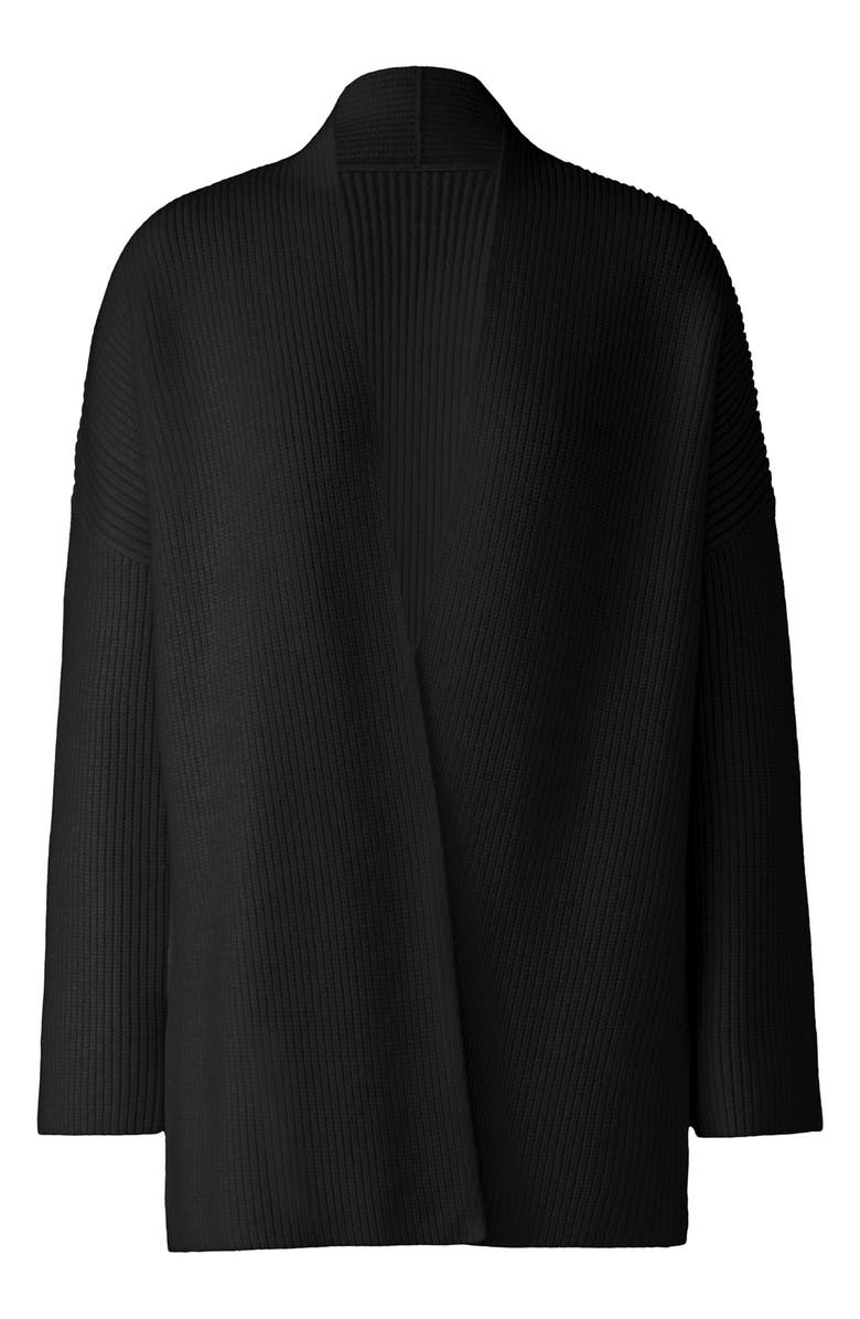 Soia & Kyo Rib Open Front Cardigan, Alternate, color, Black