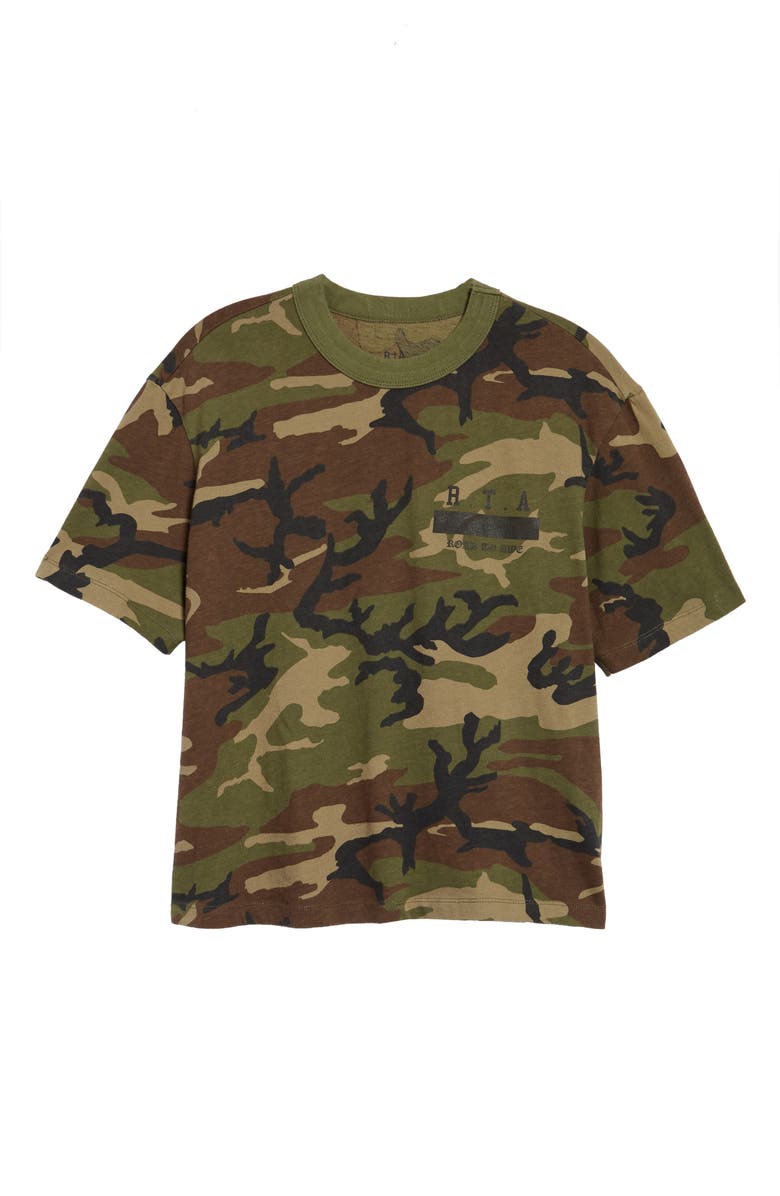 RtA Benji Camo Graphic Boyfriend Tee, Main, color, 
