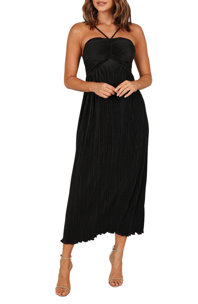 Petal & Pup Polly Pleated Sleeveless Midi A-Line Dress, Main, color, 