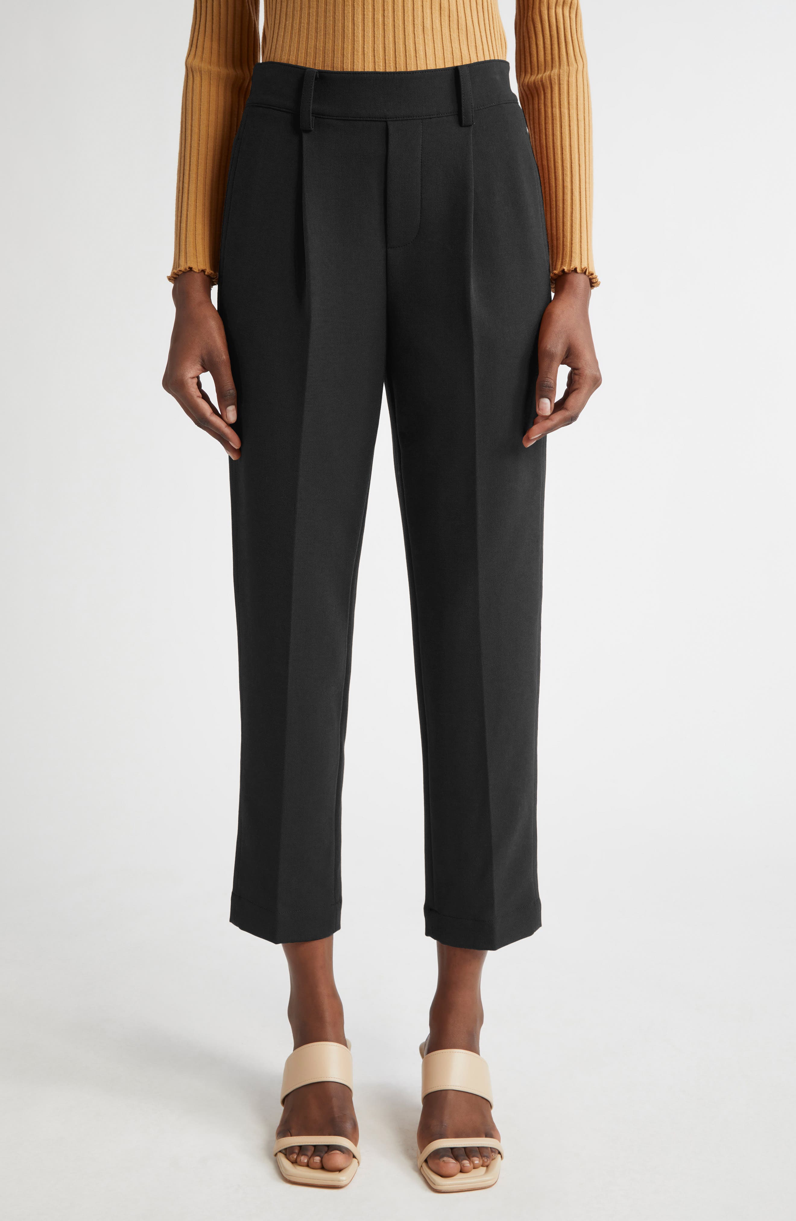 Vince Pleated Pull-On Tapered Leg Pants