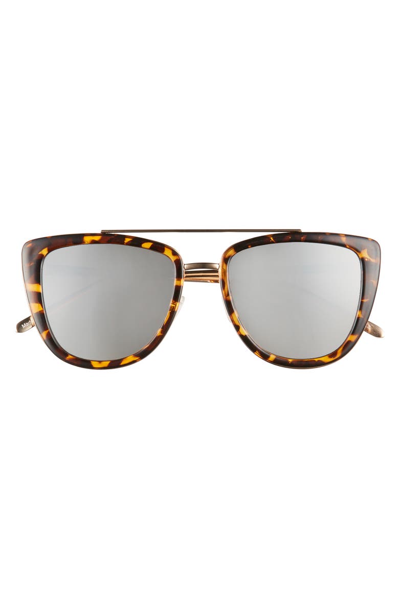 Australia French Kiss 55mm Cat Eye Sunglasses, Alternate, color, TORT/GOLD
