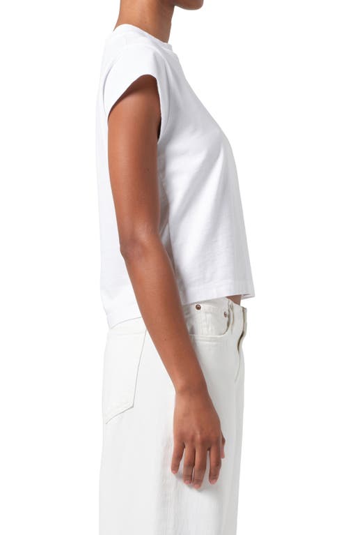 Shop Agolde Bryce Cap Sleeve T-shirt In White