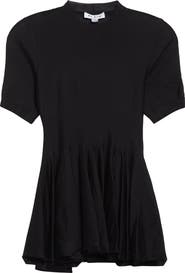 Alaïa Short Sleeve Wool Peplum Sweater