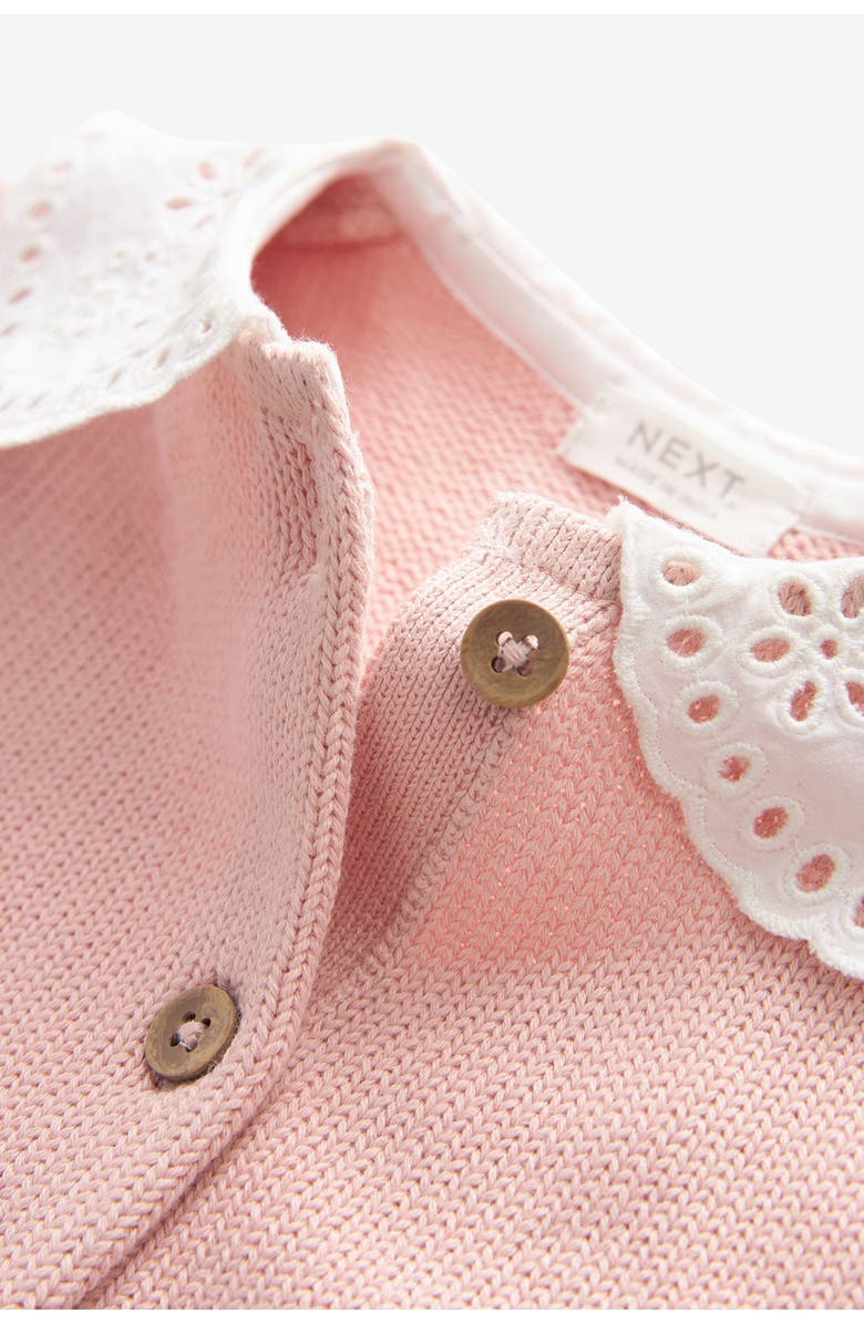 NEXT Kids' Peter Pan Collar Cotton Cardigan, Alternate, color, 