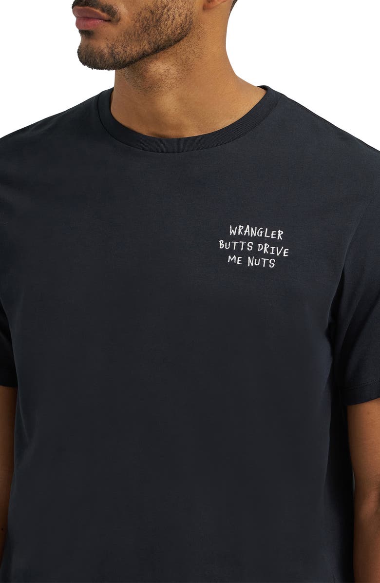 Wrangler Butts Embroidered T-Shirt, Alternate, color, Black