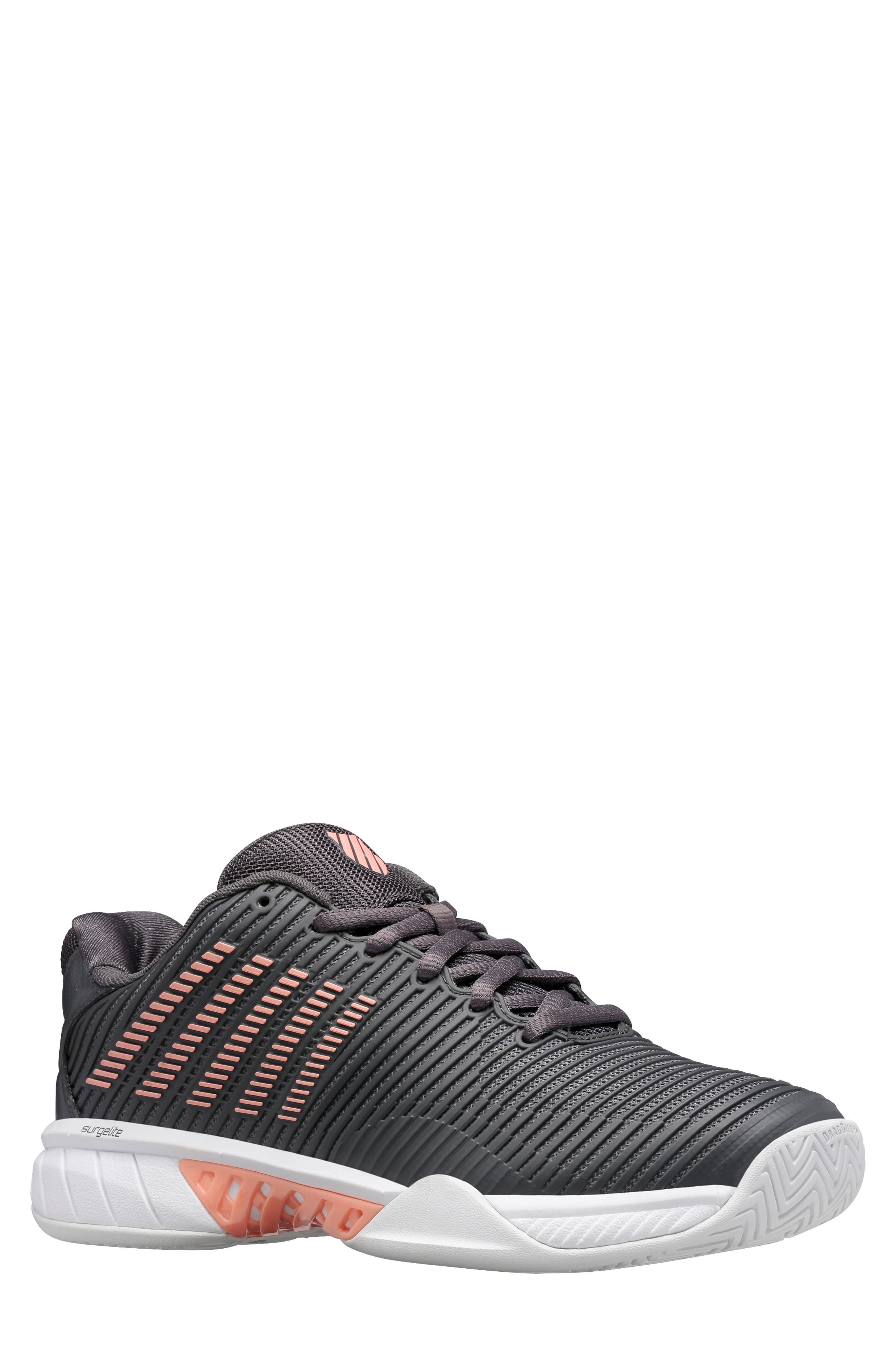 Hypercourt Express 2 Tennis Shoe, Main, color, ASPHALT/WHITE/PEACH AMBER