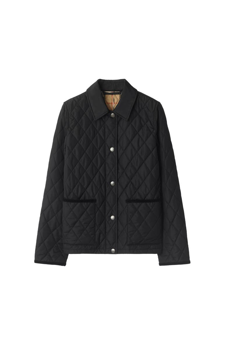 Burberry Quilted Nylon Jacket, Alternate, color, Black/Sand