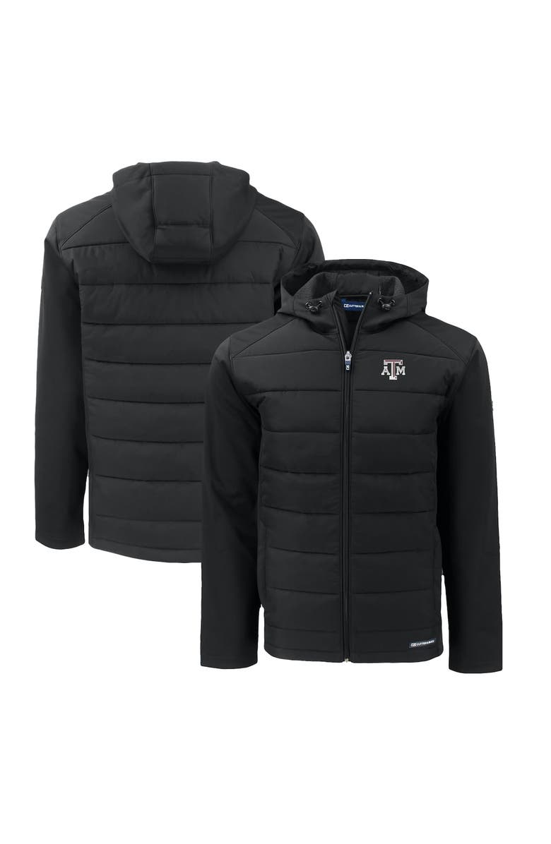 Cutter & Buck Men's Cutter & Buck Black Texas A&M Aggies Evoke Hybrid Eco Softshell Recycled Full-Zip Hoodie, Alternate, color, Black