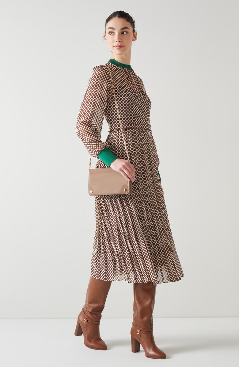 LK Bennett Cici Rectangular Clutch, Alternate, color, Dark Taupe