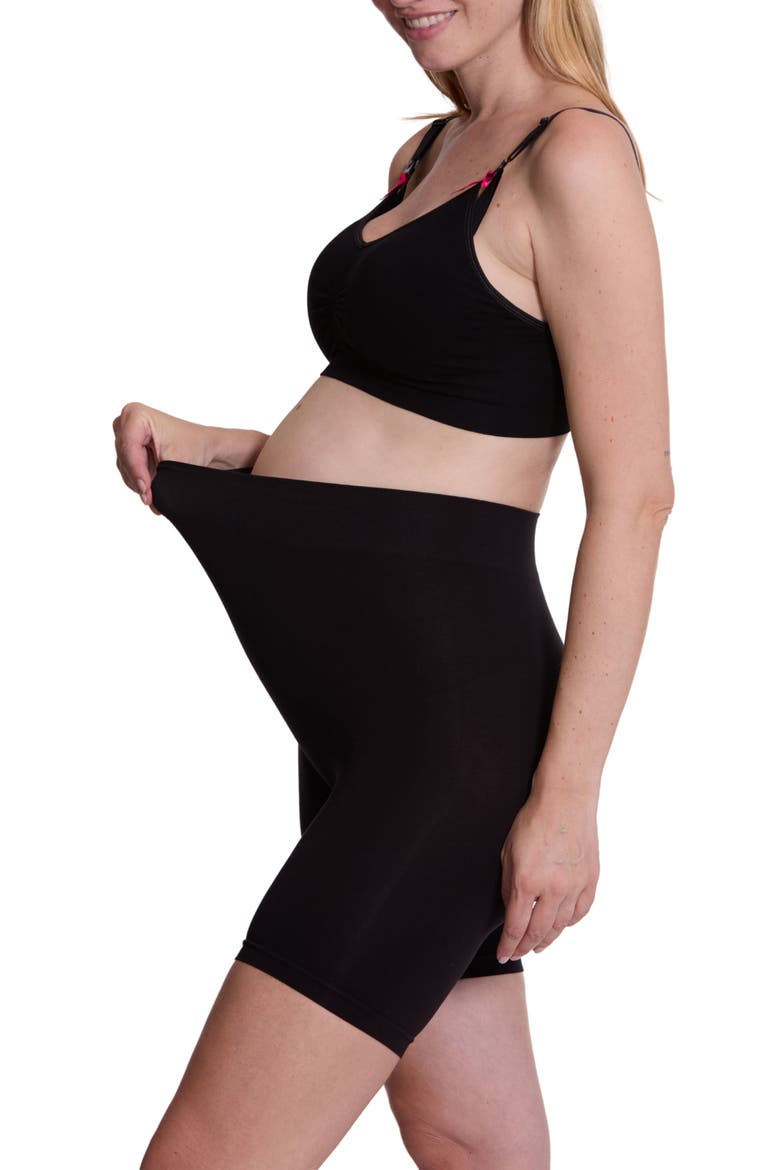 Essentiel Seamless Maternity Cycling Shorts, Alternate, color, Black