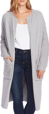 Vince Camuto Cable Knit Detail Long Cardigan