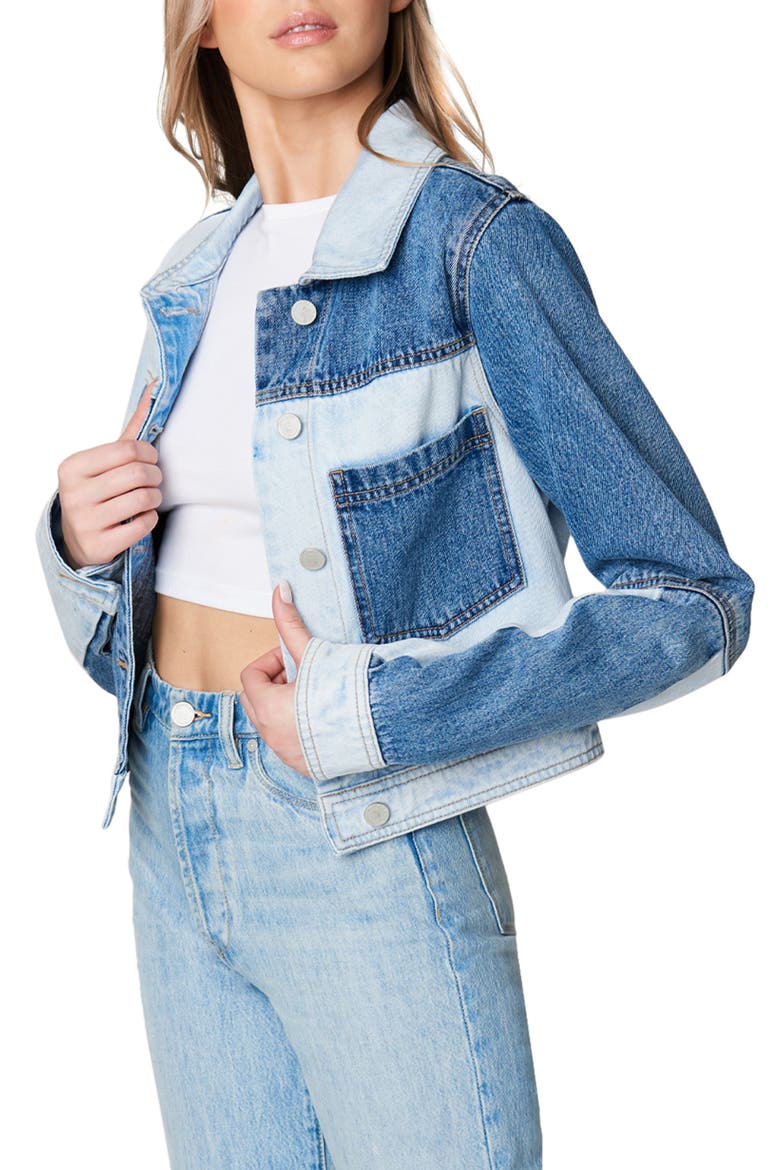 Patchwork Cotton Denim Trucker Jacket, Alternate, color, SPLIT DECISION