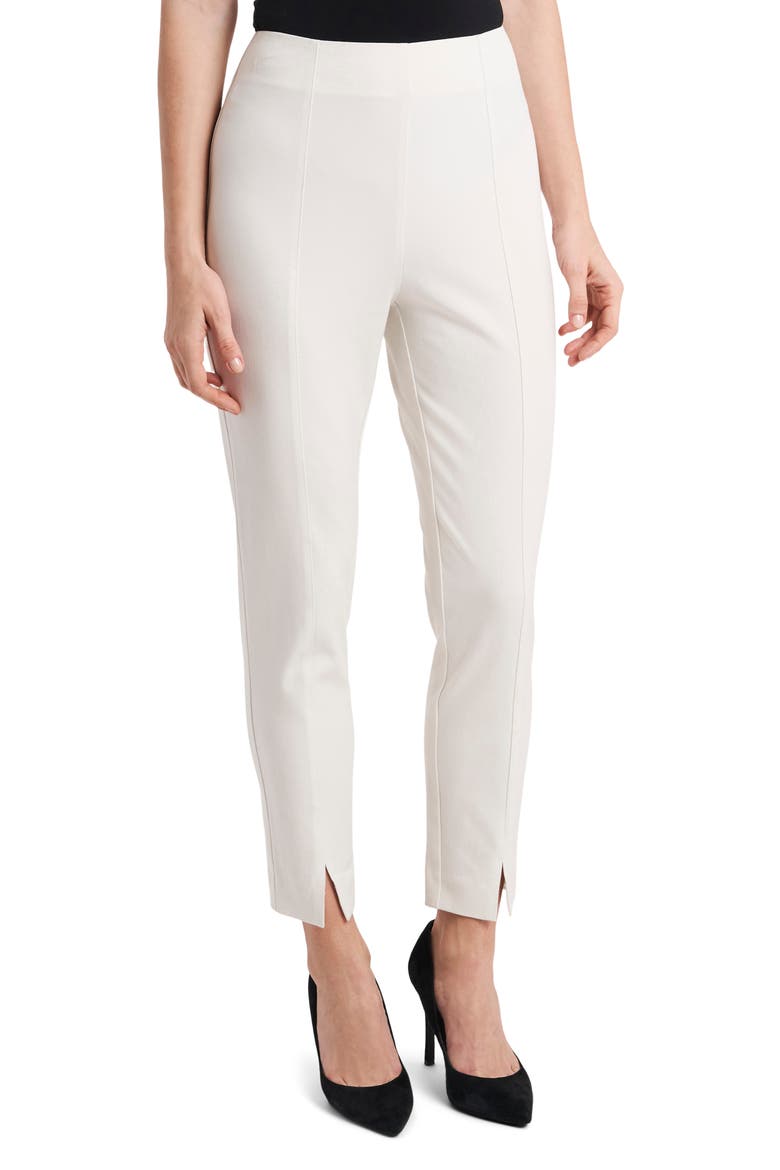 Notched Hem Ankle Pants, Main, color, SOFT ECRU
