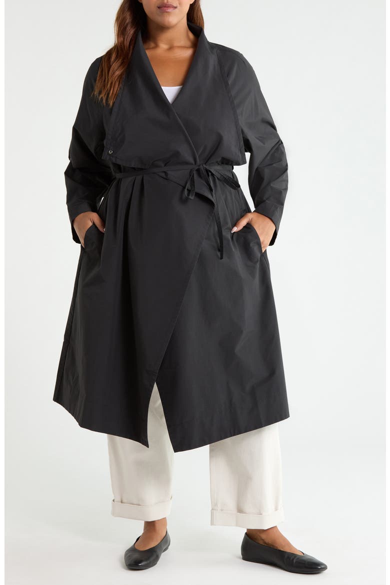 Drape Neck Coat, Main, color, BLACK