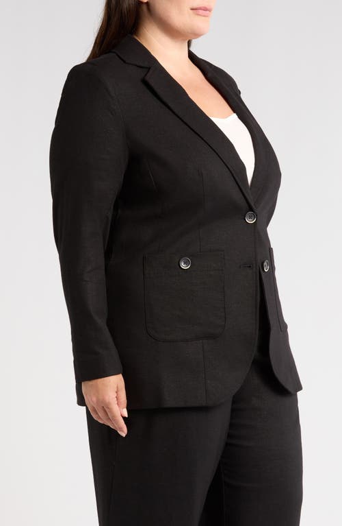 Universal Standard Coastal Linen Blend Blazer In Black