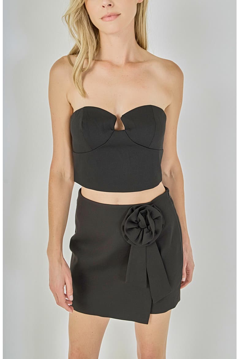 Strapless Crop Top, Alternate, color, BLACK