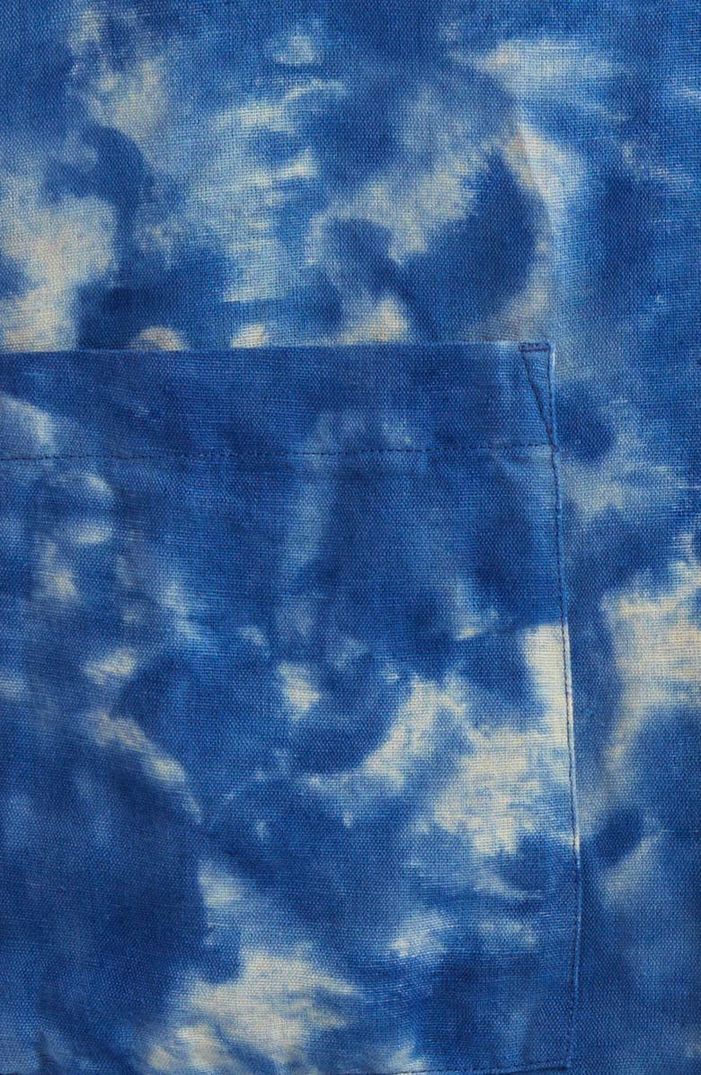 Corridor Tie Dye Linen & Cotton Camp Shirt, Alternate, color, 