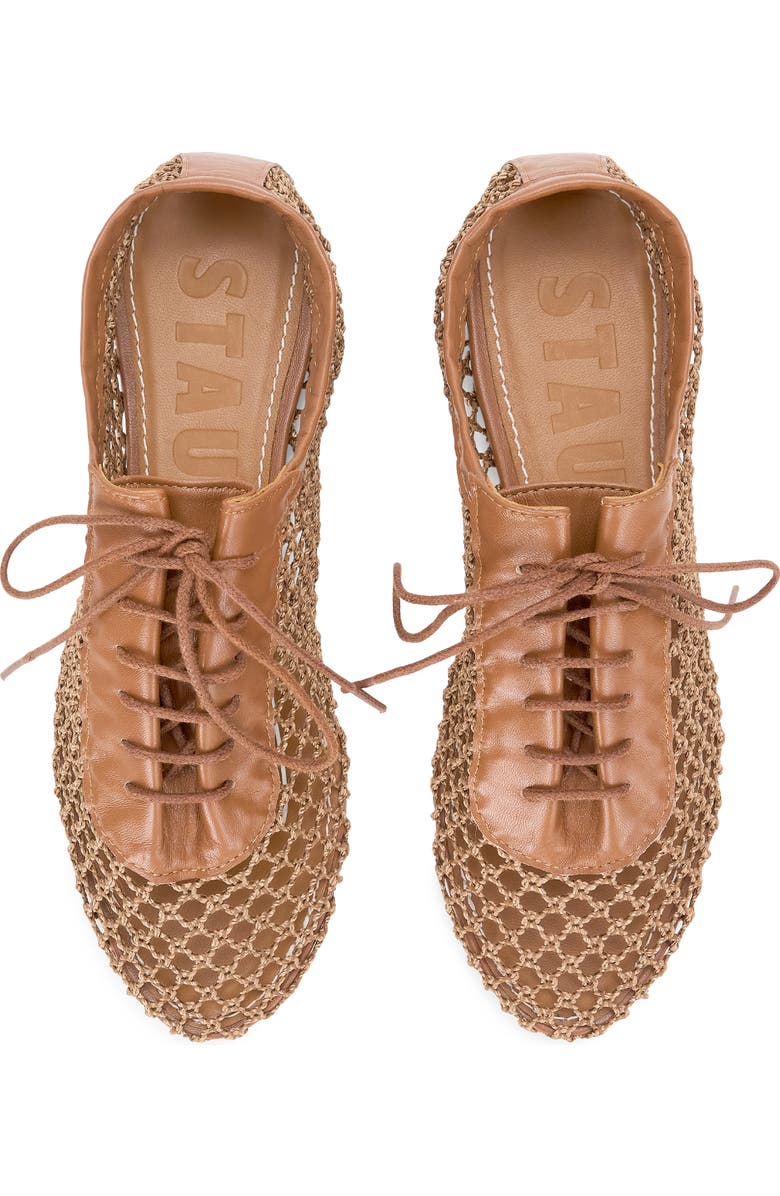 STAUD Kit Lace-Up Flat, Alternate, color, Tan
