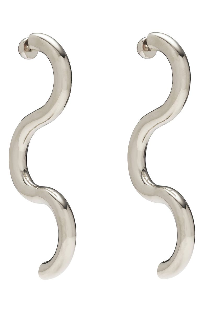 Lady Grey Serpentine Drop Earrings, Main, color, Silver