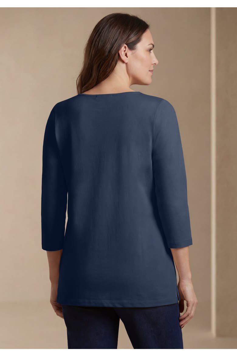 Crochet Trim Boatneck Tunic, Alternate, color, NAVY