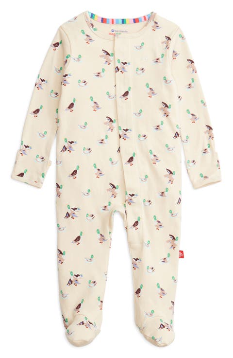 Quack Me Up Organic Cotton Magnetic Footie (Baby)