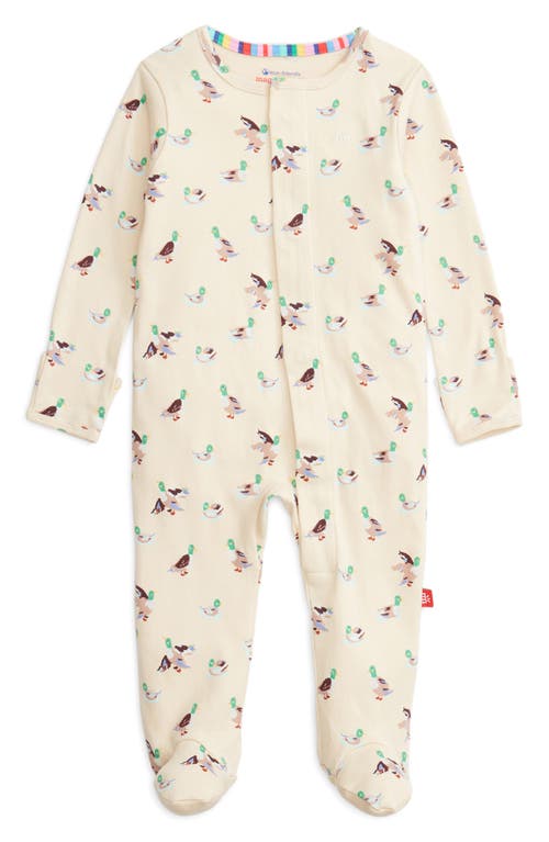 Magnetic Me Quack Me Up Organic Cotton Magnetic Footie In Neutral