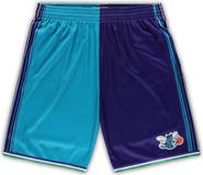 Mitchell & Ness Men's Mitchell & Ness Teal/Purple Charlotte Hornets Big & Tall Hardwood Classics Split Swingman Shorts