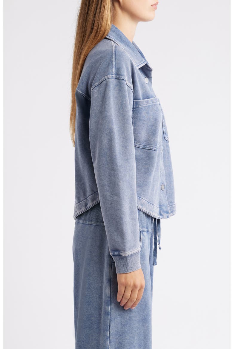 Crop Knit Shacket, Alternate, color, CADET BLUE