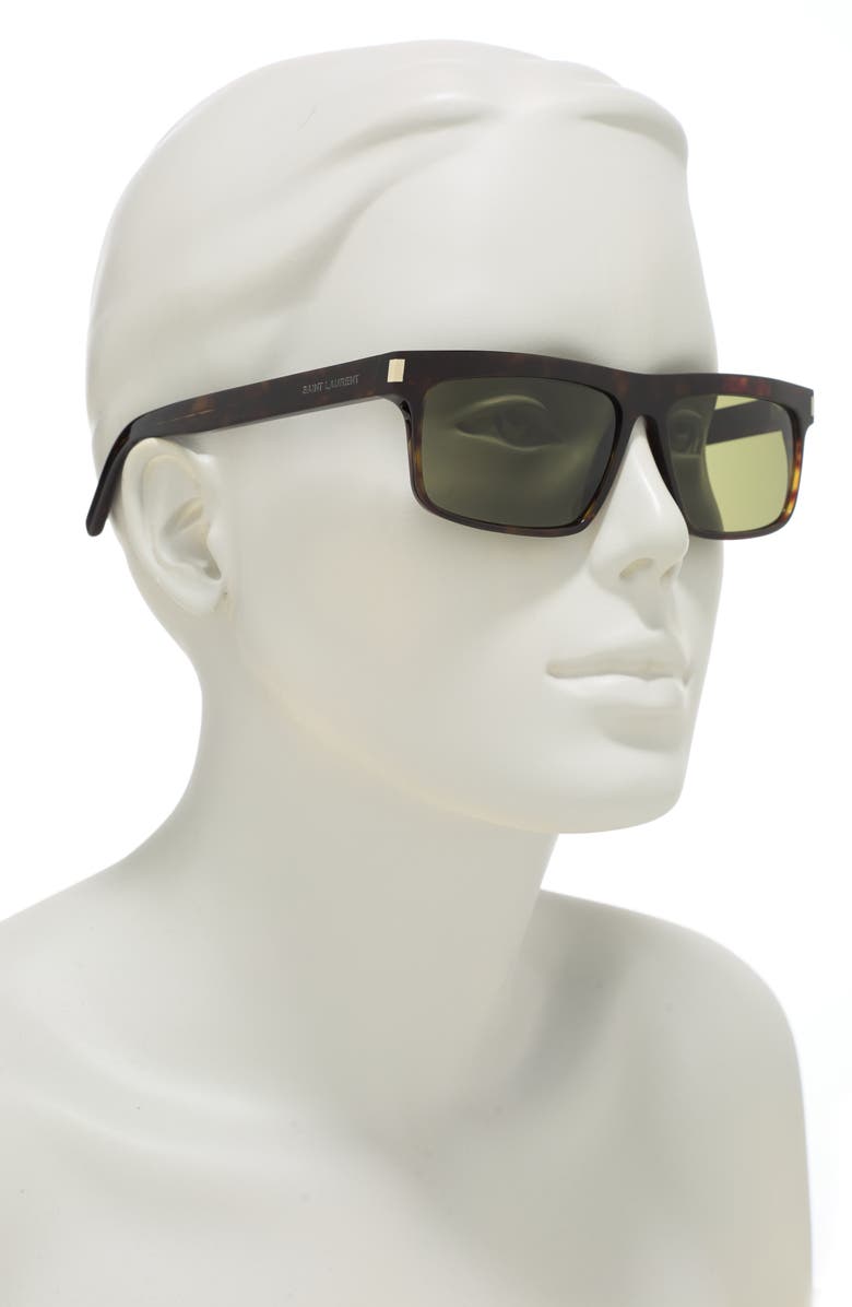 Saint Laurent 57mm Rectangle Sunglasses, Alternate, color,