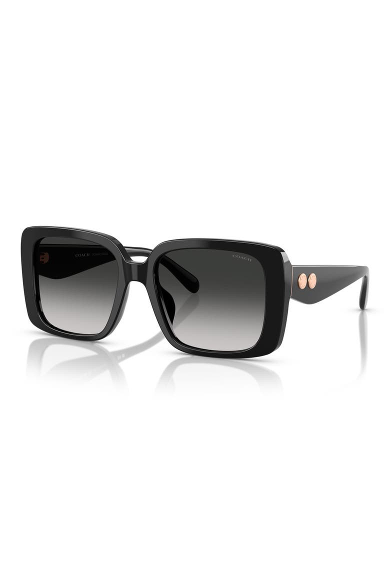 56mm Square Gradient Sunglasses, Alternate, color, BLACK