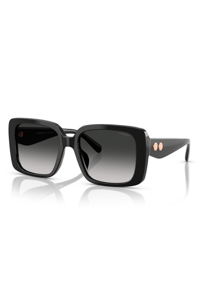 COACH 56mm Square Gradient Sunglasses, Alternate, color, Black