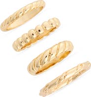 NORDSTROM RACK Set of 4 Twisted Band Stackable Rings