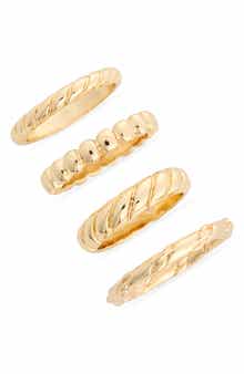 NORDSTROM RACK Set of 4 Twisted Band Stackable Rings